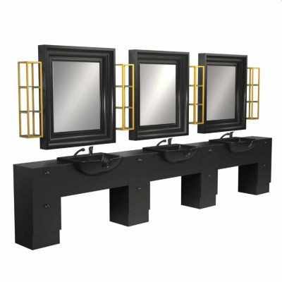 Tocador de barbería mural Backinblack 3P